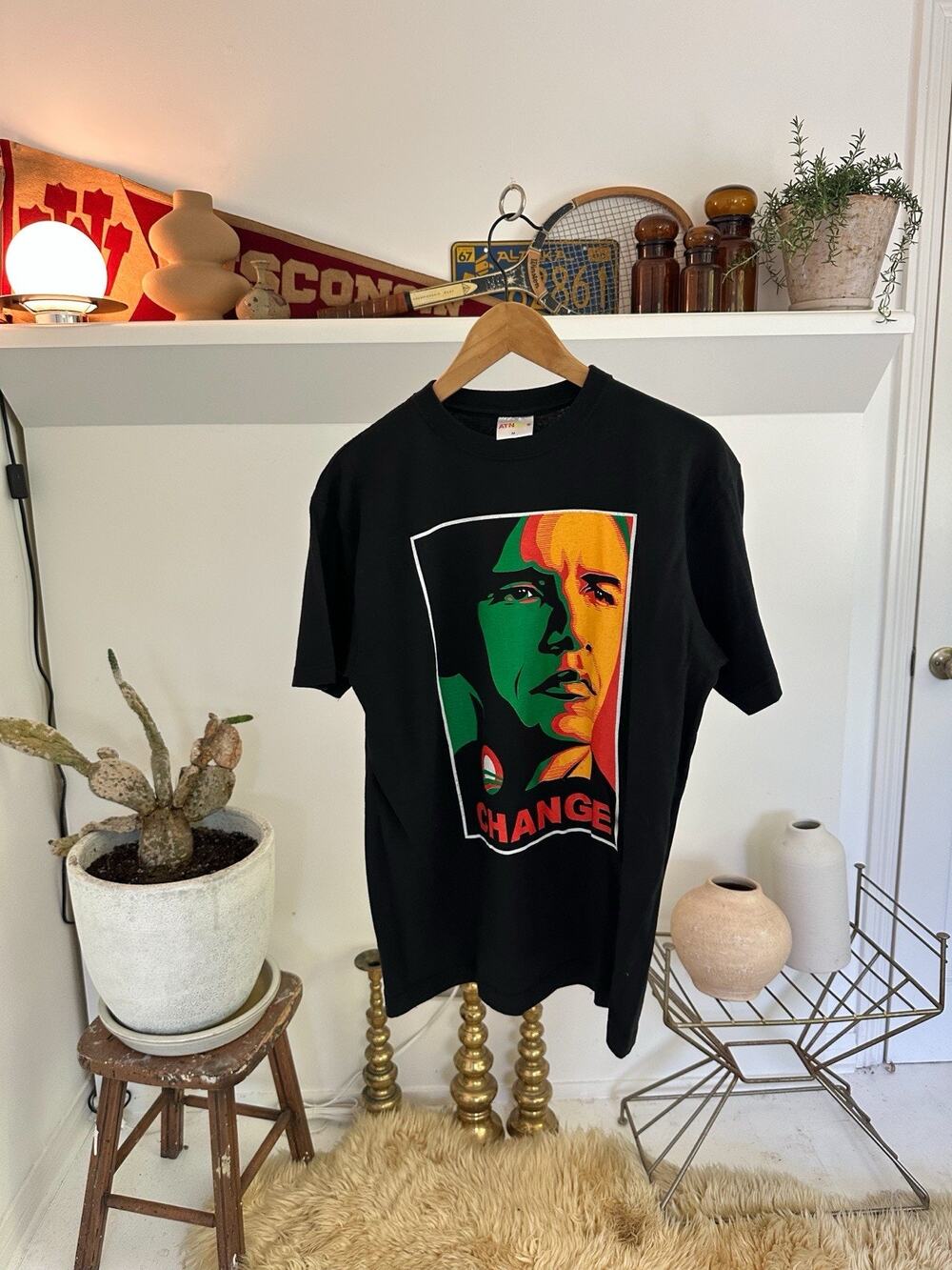 Vintage Barack Obama 2008 Change President Shirt Medium